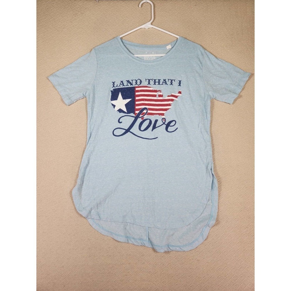 Royce Shirt‎ Womens Medium M USA Land That I Love Cotton Crew Neck EUC